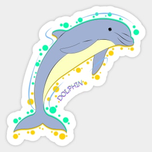 bubbly dolphin Sticker